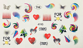 Наклейки для нігтів на водній основі слайдер-дизайн 4193