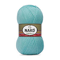 Турецкая пряжа для вязания Nako Nakolen 5 (наколен 5) полушерсть 00013 голубая бирюза