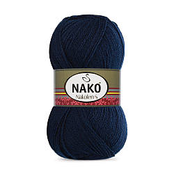 Турецька пряжа для в'язання Nako Nakolen 5 (наколен 5) напіввовна 00148 синій