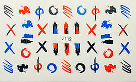 Наклейки для нігтів на водній основі слайдер-дизайн 4112