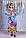Довга жіноча колоритна атласна туніка кафтан з цифровим 3D принтом №11974, фото 2