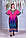Довга жіноча колоритна атласна туніка кафтан з цифровим 3D принтом №11973, фото 2