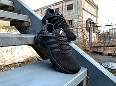 Чоловічі кросівки Adidas Marathon Black/Grey чорні із сірим, фото 2