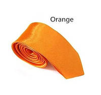 Узкий мужской галстук оранжевый