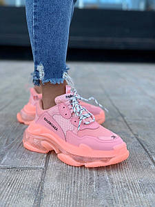 Жіночі Кросівки Balenciaga Triple S Soft Pink Рожеві