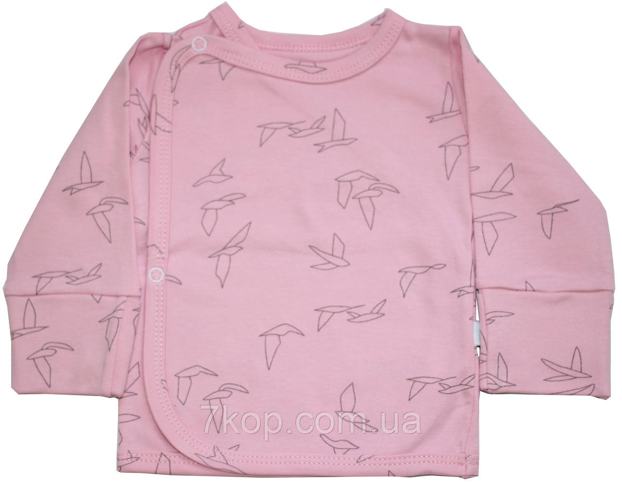 Сорочечка для новонароджених, рожева з птахами, ріст 62 см, Фламінго