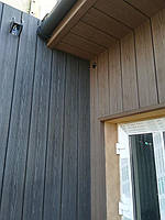 Фасад и парапет из сайдинга Polymer & Wood из ДПК , пгт. Бортничи 19