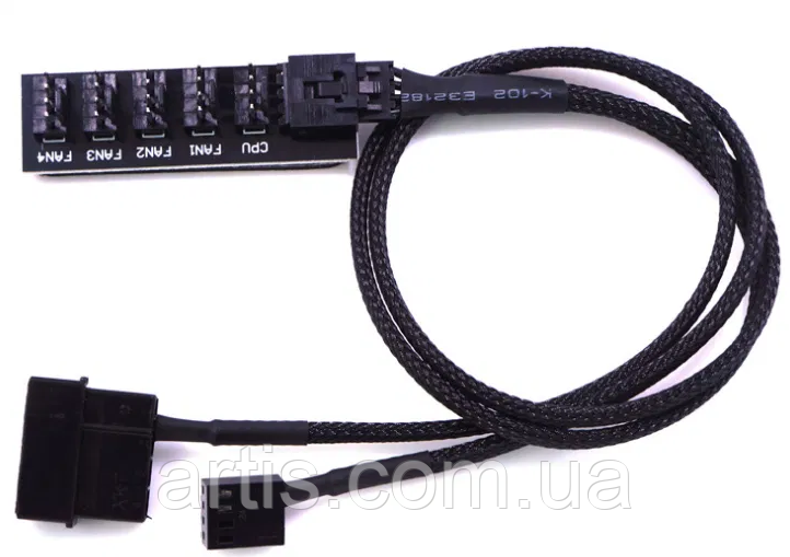 Перехідник керований MOLEX на 5 кулерів, 4 pin 40 см