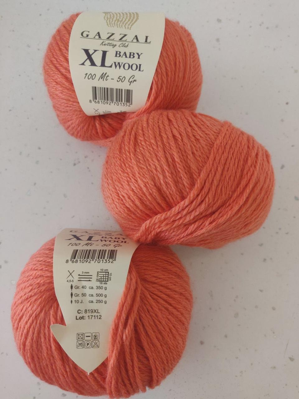 Пряжа Gazzal Baby Wool XL — 819 кораловий