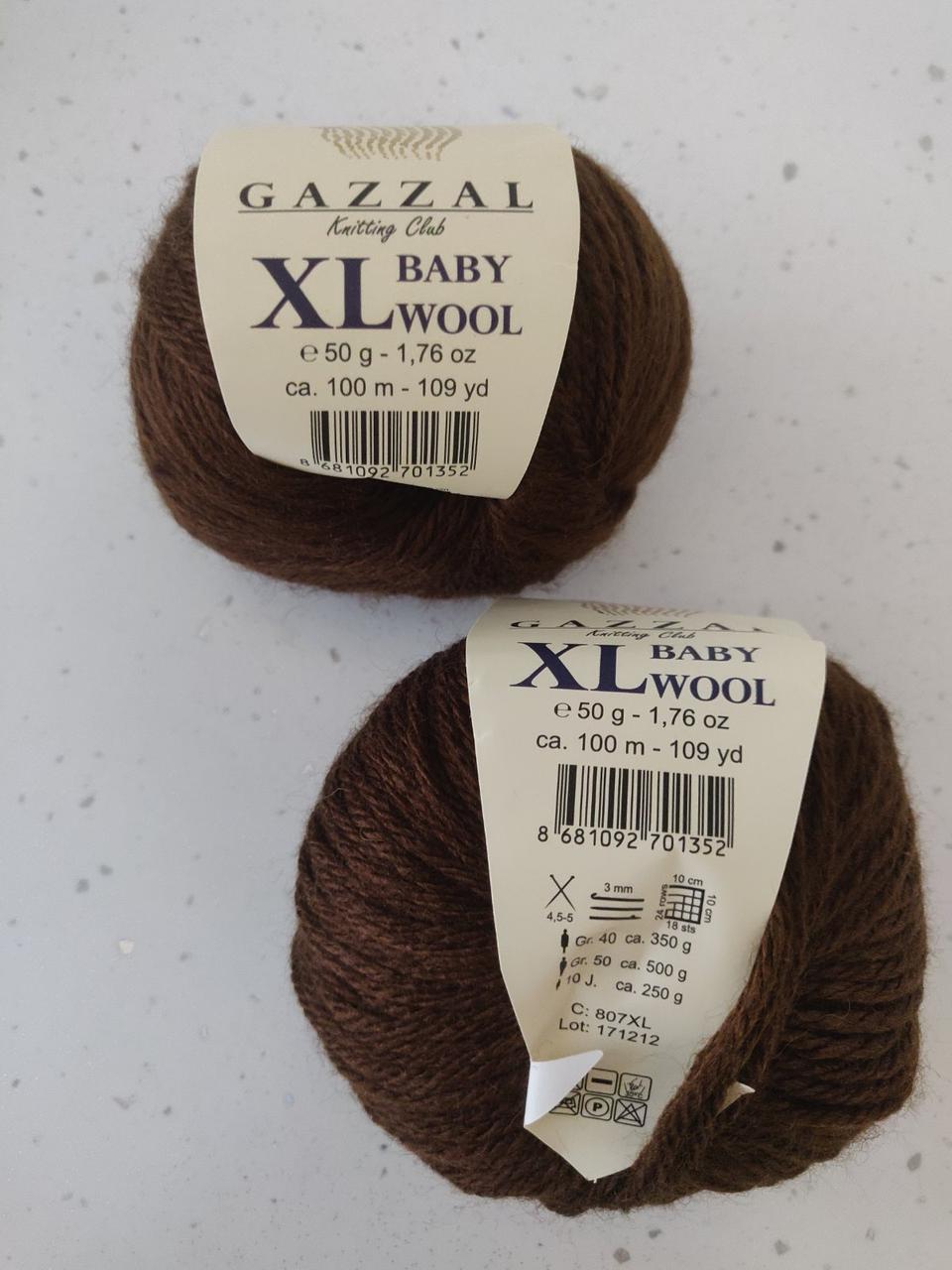 Пряжа Gazzal Baby Wool XL - 807 коричневый - фото 1 - id-p390440976