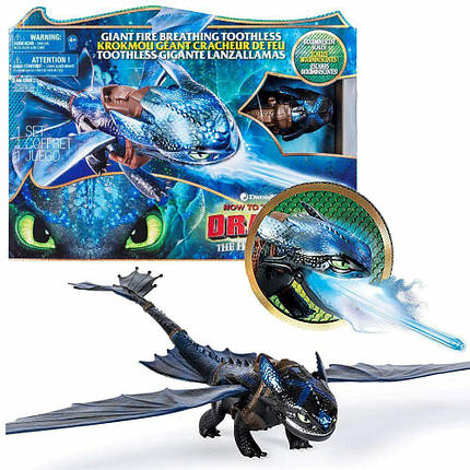 Dragons DreamWorks Дракон Великий Беззубик дихає вогнем. Оригінал Spin Master, фото 2