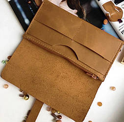 Гаманець гаманець, портмоне "HER" ручної роботи, натуральна шкіра+гравіювання помаранчевий