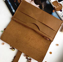 Гаманець гаманець, портмоне "HER" ручної роботи, натуральна шкіра+гравіювання оливковий