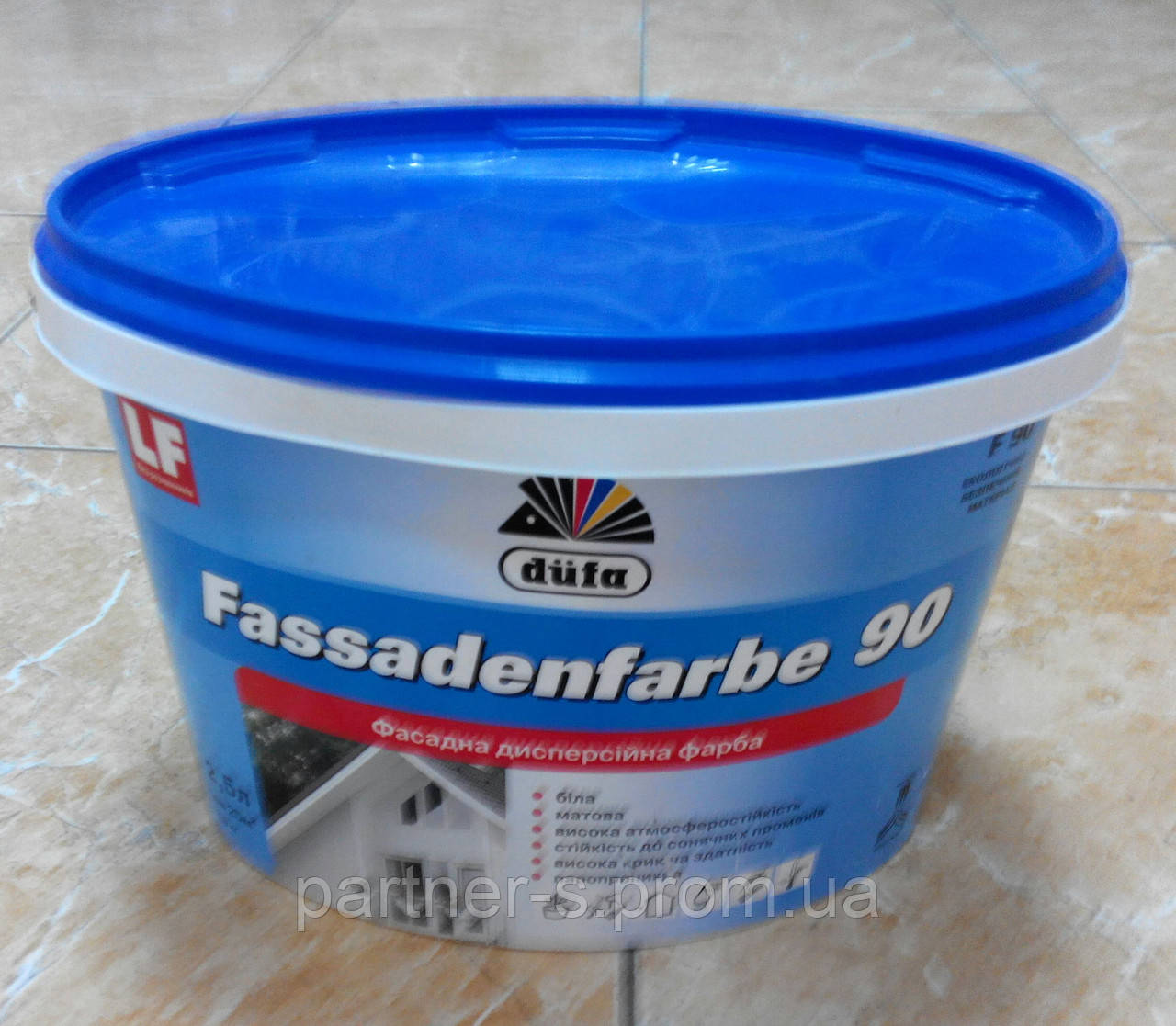 Фасадна дисперсійна фарба для зовнішніх і внутрішніх робіт Fassadenfarbe F 90 Dufa (5 л)