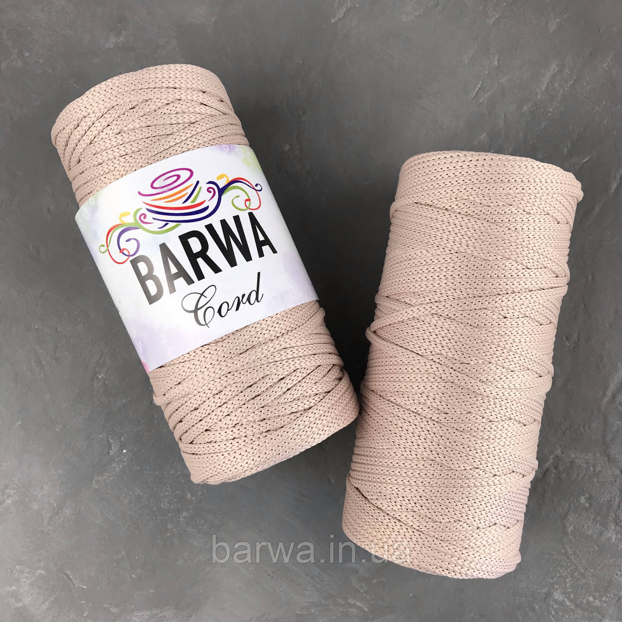 Шнур поліефірний 5мм без сердечника . колір Рожевий перли