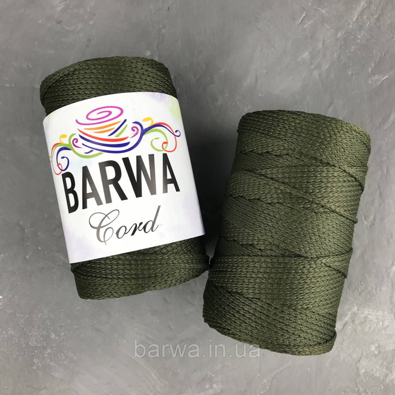 Шнур полиэфирный 3 мм без сердечника . цвет Мілітарі