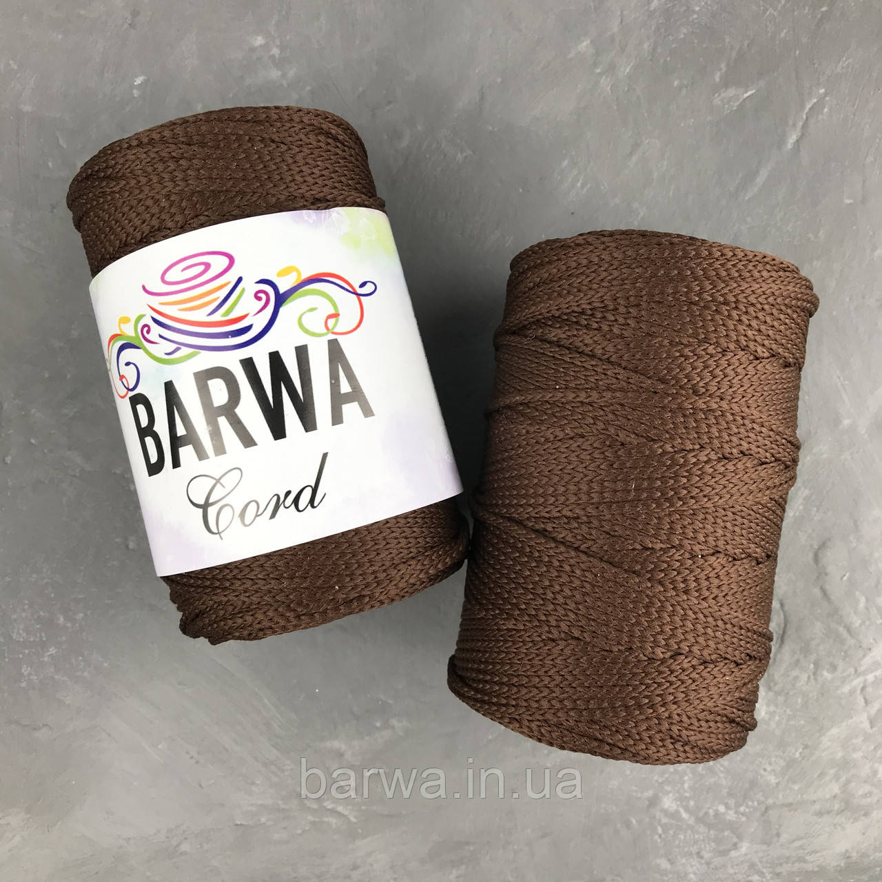 Шнур полиэфирный 3 мм без сердечника . цвет Шоколад