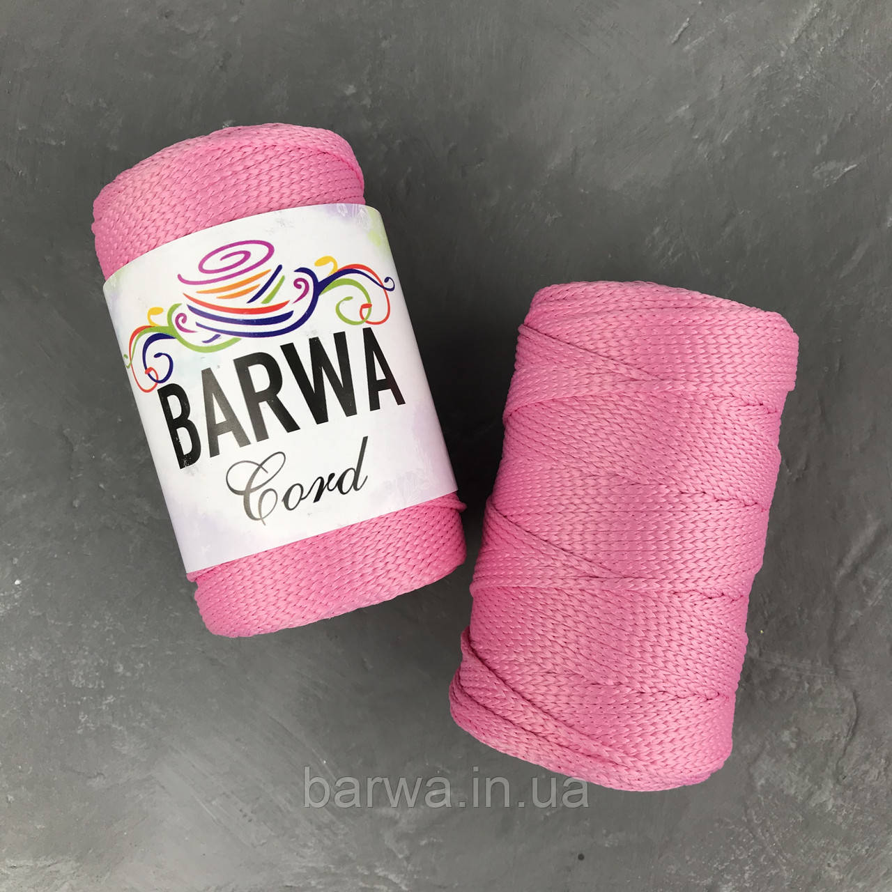 Шнур полиэфирный 3 мм без сердечника . цвет Розовый