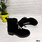 Замшеві жіночі демісезонні черевики з блискавкою попереду, фото 6