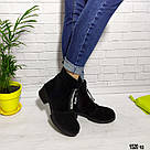 Замшеві жіночі демісезонні черевики з блискавкою попереду, фото 3