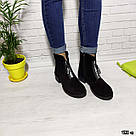 Замшеві жіночі демісезонні черевики з блискавкою попереду, фото 5