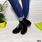 Замшеві жіночі демісезонні черевики з блискавкою попереду, фото 4