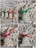 Кролик текстильний ручної роботи, шитий, пасхальний, іграшка, декор