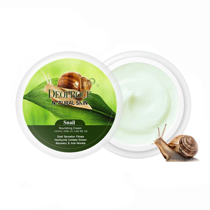 Deoproce Natural Skin Snail Nourishing Cream Крем для обличчя й тіла з равликовим екстрактом 100 мл