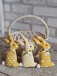Кролик пасхальний ручної роботи, для віночка, для корзини, текстильний, 14-16см, фото 8