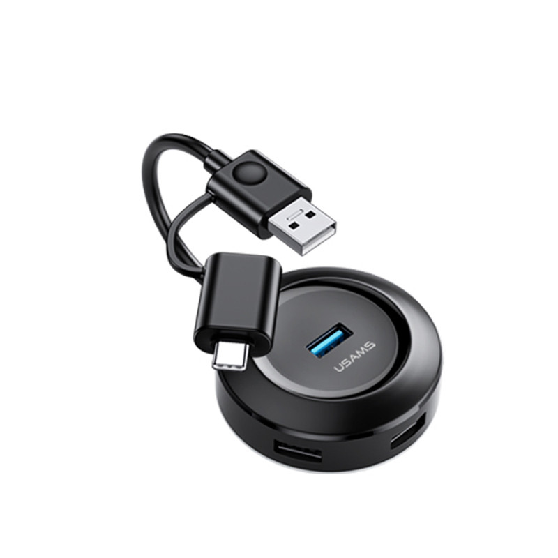 Адаптер USAMS US-SJ416 4 USB HUB Smart Adapter USB3.0 + Type-C3.0.