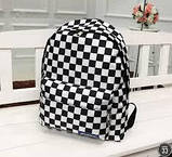 Рюкзак міський в клітку шахматна дошка, чорно-білий 40х30х12см,універсал, фото 8