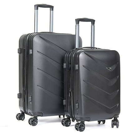 Дорожная Чемодан 2/1 ABS-пластик 8340 black змейка, фото 1
