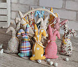 Кролик для пасхального декору 14-16см , кролик із ткані, фото 8