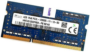 Оперативна пам'ять для ноутбука Hynix SODIMM DDR3L 4Gb 1600MHz 12800s CL11 (HMT451S6DFR8A-PB N0 AA) Б/В