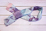 Шарф снуд жіночий повітряний в квітковий принт з ніжною віскози колір бузковий 176*43, фото 3