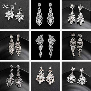 Серьги люстри шандельери вечерние на выпускние с камнями вечерние длинние висячие свадебние модние