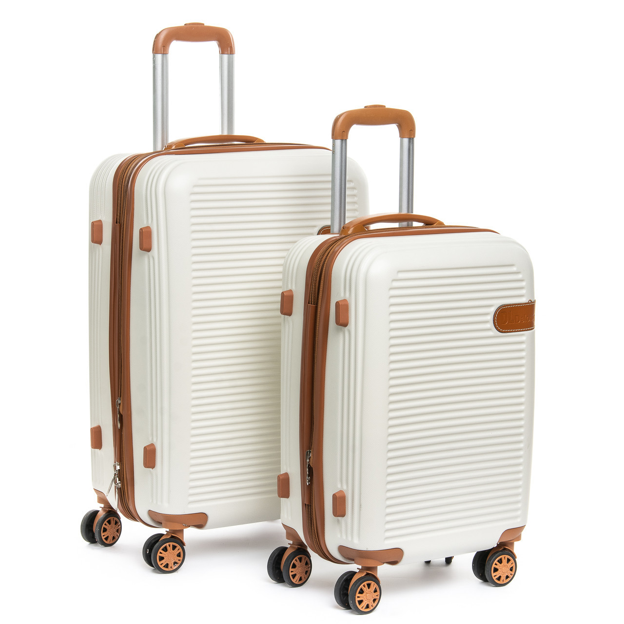 Дорожная Чемодан 2/1 ABS-пластик 8387 white змейка