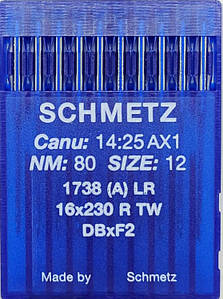Голки Schmetz для Шкіри 1738 LR (DВx1 LR) №80 для промислових швейних машин