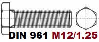 M12/1.25-01.03.02 10.9 DIN 961