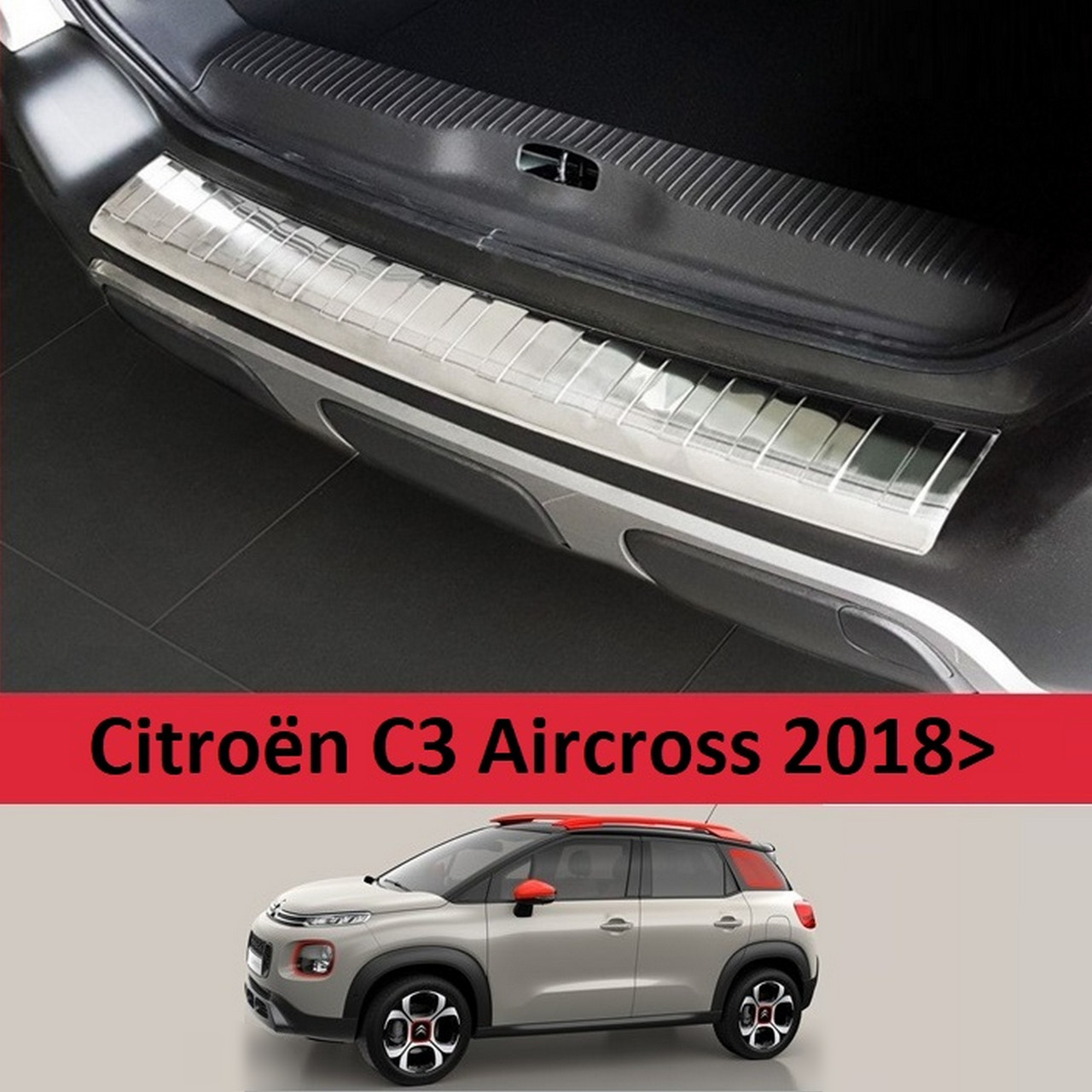 Захисна накладка на задній бампер для Citroen C3 Aircross 2018+ /нерж.сталь/, фото 1