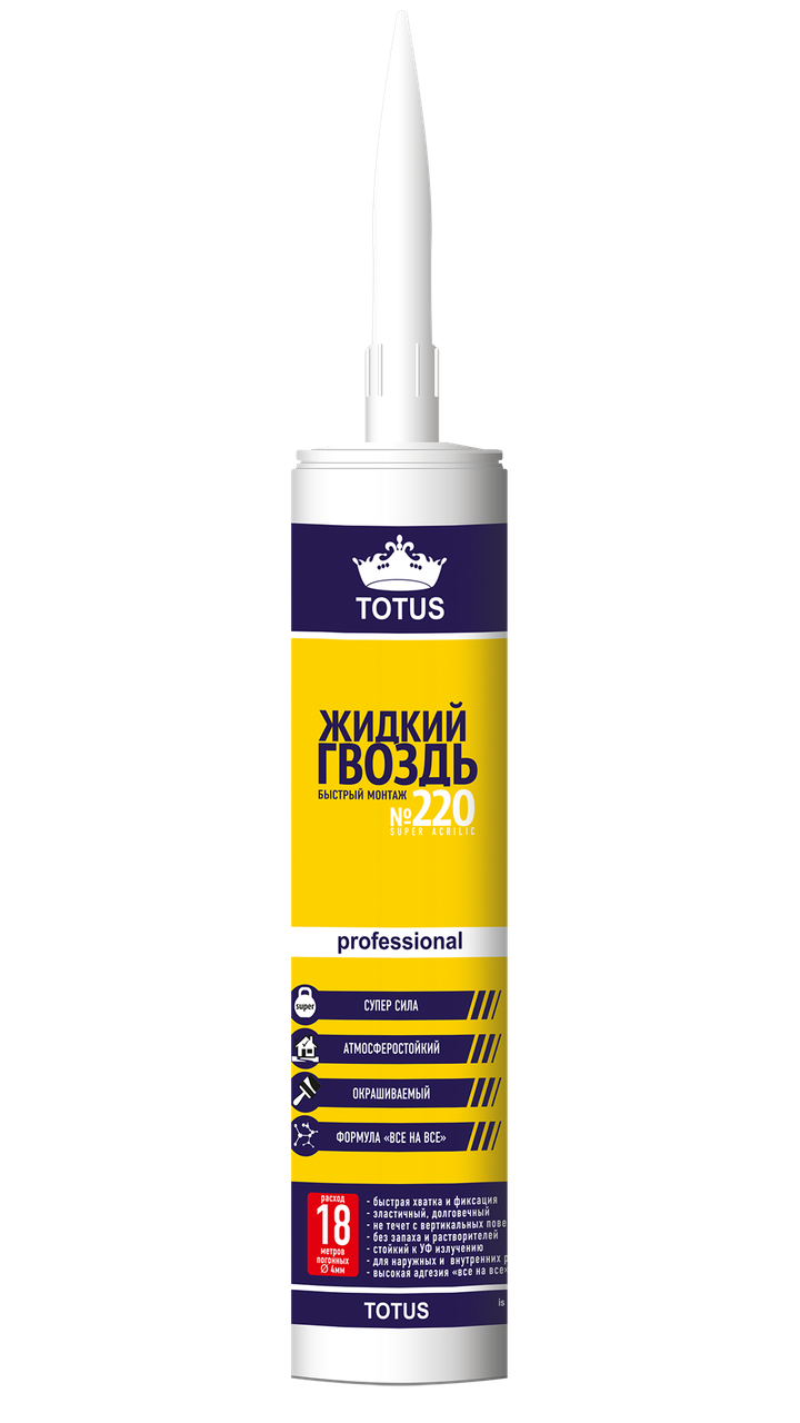 Рідкі цвяхи TOTUS No220 400 г білий