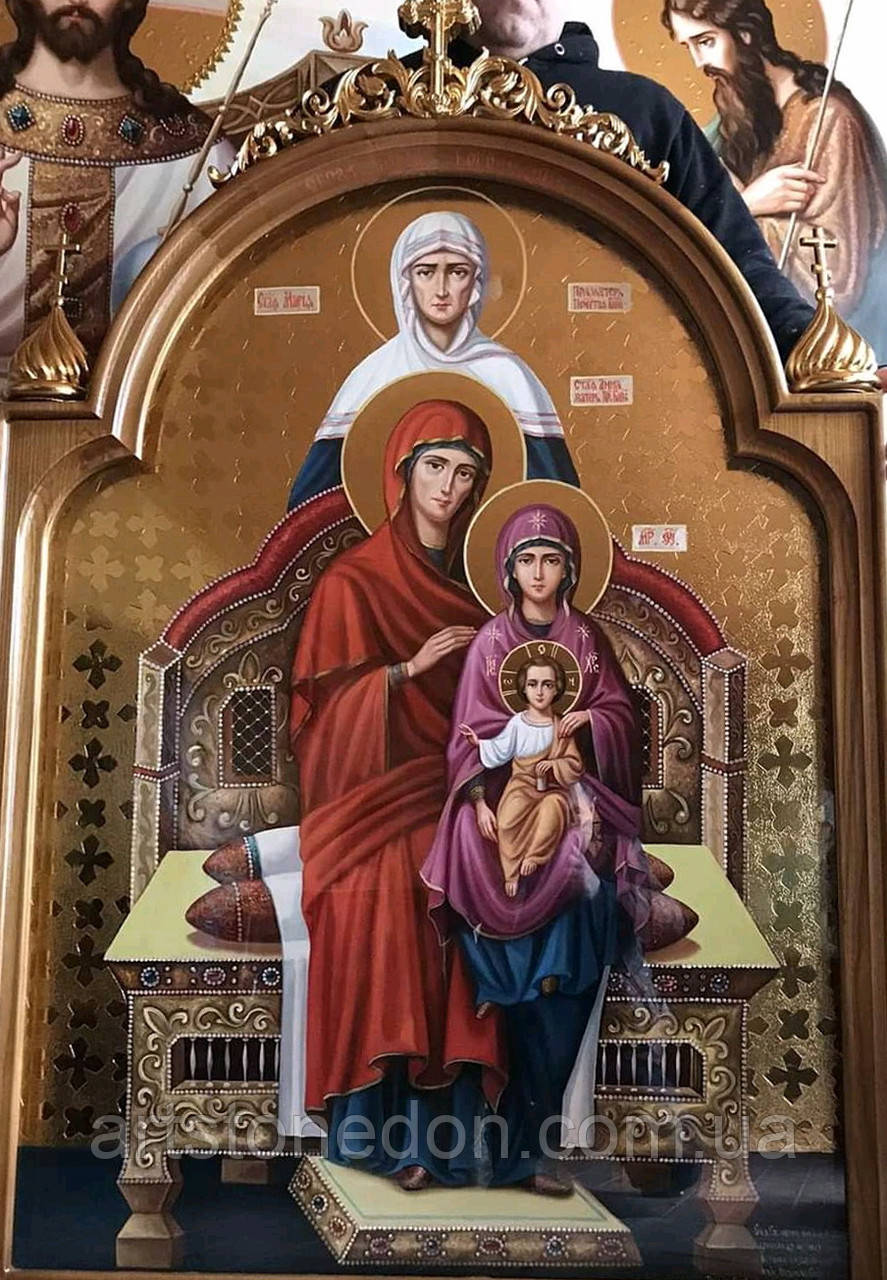 Православна ікона писана "Богородиця, Праведна Ганна і Свята Марія"