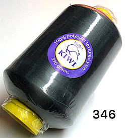 Нитка Темно сіра 150D 346тон для оверлока текстурована Kiwi 20000м
