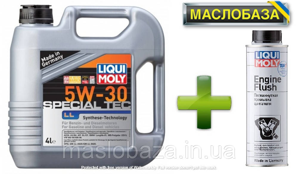 Синтетичне моторне масло - Special Tec LL SAE 5W-30 4 л. + Промивка масляної системи - Engine Flush 0.3 л.
