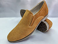 Классические летние замшевые коричневые туфли Faro