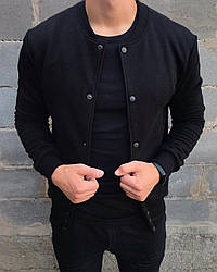 Бомбер чоловічий трикотажний as black куртка чоловіча весняна осіння американка
