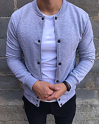 Бомбер чоловічий трикотажний американка as сіра куртка чоловіча весняна осіння