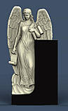 Пам’ятник різьблений з ангелом No1008, фото 3