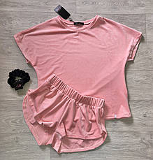 Персикова велюрова піжама шорти та футболка TM Orli, фото 2