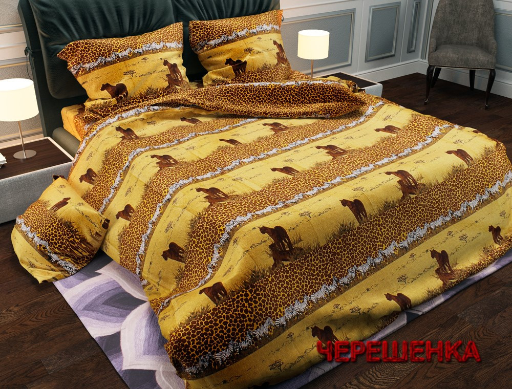 Полуторний набір постільної білизни 150*220 з Бязі "Gold" №154193 Черешенка™